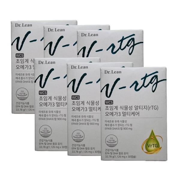 [닥터린] 초임계 식물성 알티지(rTG) 오메가3 멀티케어 1,126mg X 30캡슐 6개 /S (S36939385)
