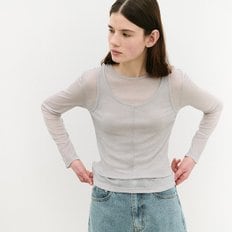 로라로라 NUBASIC TENCEL T-SHIRT SET GRAY