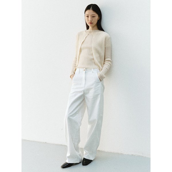 코튼 커브드 팬츠_WHITE