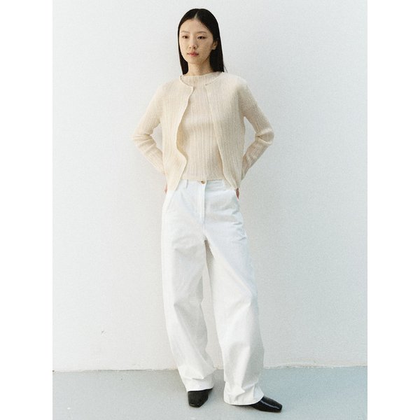 코튼 커브드 팬츠_WHITE