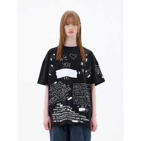 SCRIBBLE T-SHIRT / BLACK