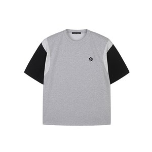 가넷옴므 [온라인 단독] GBS34236 멜란지그레이 오버핏 로고 티셔츠