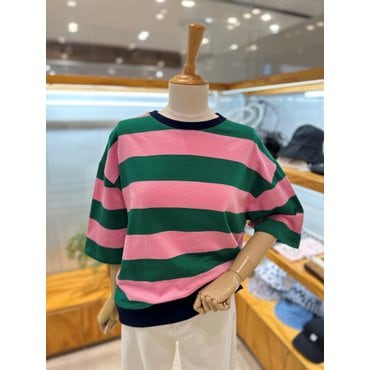 레코브 와이드 단가라 반팔티셔츠(LC41E5ST003X)