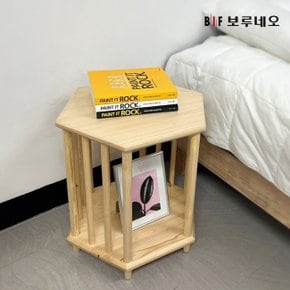 앳홈 헥사곤 원목 1단 협탁