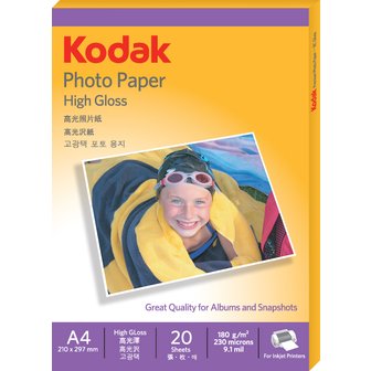 프린텍 [프린텍 정품]  Kodak 코닥 5740-308 광택포토용지 A4 180g 20매 인화지