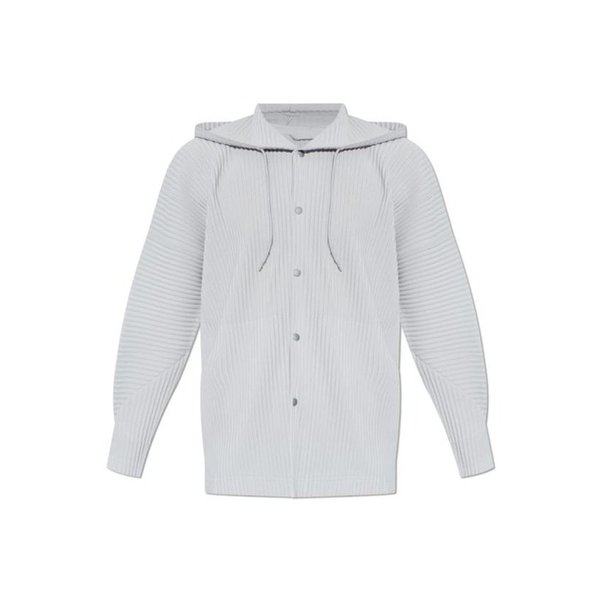 26SS 옴므 플리세 이세이 미야케 후드 티셔츠 HP66JC02171 MANAROLA BLUE GRAY DOM