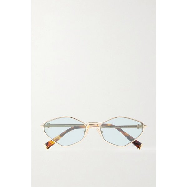 오벌 프레임 골드톤 선글라스 46376663162983823