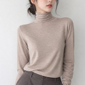 여성 목폴라티 터틀넥 니트 긴팔 겨울 데일리 기본 이너티