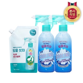 온더바디 코튼풋 발을씻자 풋샴푸 쿨링 385ml x 2개 + 레몬리필 500ml x 1개