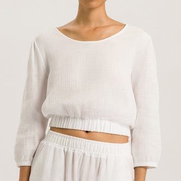 한로 Sleep & Lounge 3/4 SLV 크롭 티셔츠 (white 74928)