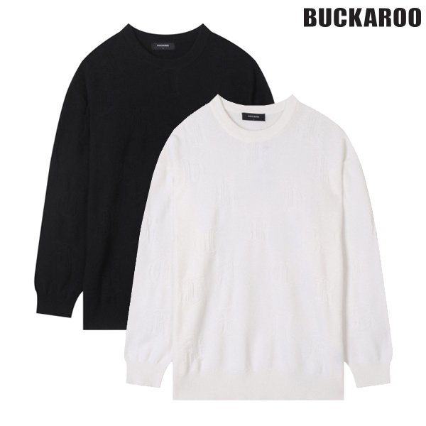 [여주점] 남성 코튼 자카드 라운드 니트 풀오버(B251KT301P)