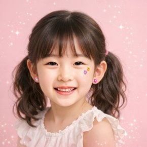 아임핑키 셀럽 젤리 스티커 귀걸이 오로라 펄 유아 붙이는 이어링 보석 반짝임 공주놀이