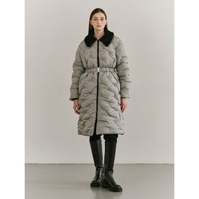 Fur Collar Padding Coat-Gray