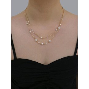 [SET] romantic swa double chain necklace (2way)