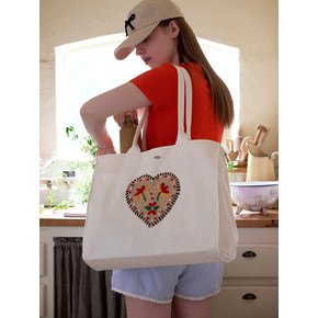 No.208 / Heart Embroidery Crochet Travel Bag (L)