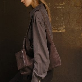 Pulpy hobo bag Suede Umber