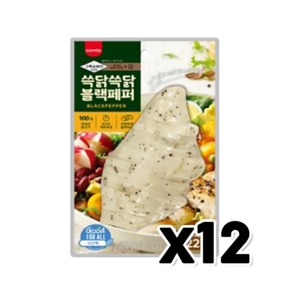 그릭슈바인 쓱닭쓱닭 블랙페퍼 닭가슴살 즉석조리 100g x 12개