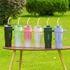 OMT 손잡이텀블러 1250ml 빨대뚜껑 솔포함 보냉 보온병 대용량 스텐 텀블러 OTL-DMTBL3