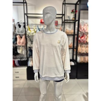 비너스 [시흥점] S 비너스 ) 극세사 솔리드  별달 자수 홈웨어 상의 [VEV3862M-BE]