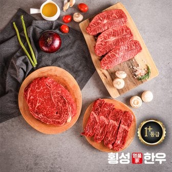 횡성명품가한우 [산지직송]횡성한우 1+등급구이용3종혼합 등심/치마살/토시살750g