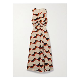 울라존슨 크루즈 러플 프린트 데보레 시폰 미디 원피스 1647597325630183