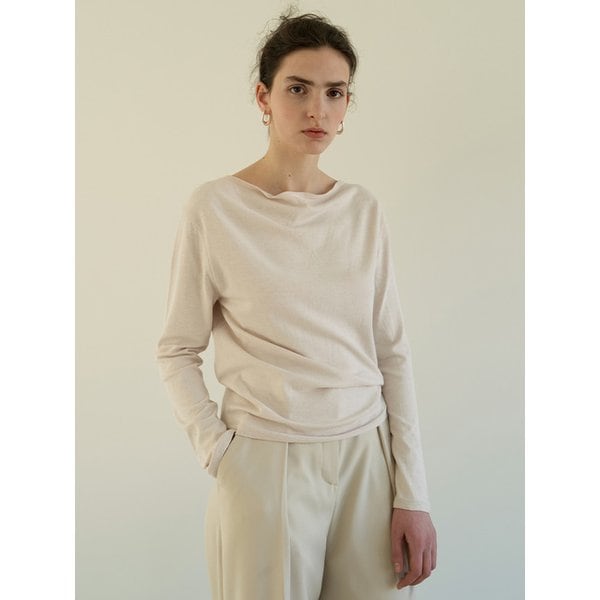 TOS DRAPED KNIT TOP _3COLOR