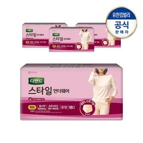 여성 스타일 언더웨어 파워 중형18PX4팩