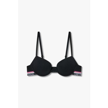 EMPORIO ARMANI 여성 스트라이프 로고 밴딩 푸쉬업 브라(0825185525)