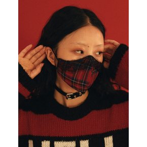 1 2 tartan check lace mask