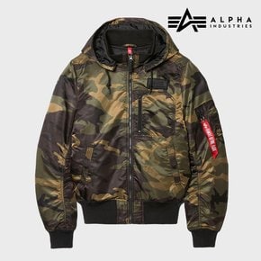 [공식] 알파인더스트리 MA-1 후디드 립 항공점퍼 Dark Woodland Camo