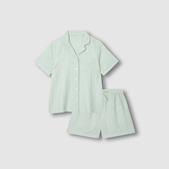 JAJU 여 썸머 더블 코튼 3부 파자마 세트 J216201046046