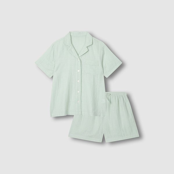 여 썸머 더블 코튼 3부 파자마 세트 J216201046046