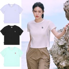 [24S/S] 디스커버리 DWRS98043 우먼스 슬림 크롭 반팔 티셔츠 여름 반팔 티셔츠