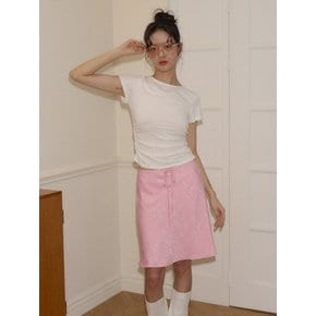 Retro Satin Skirt_ Pink