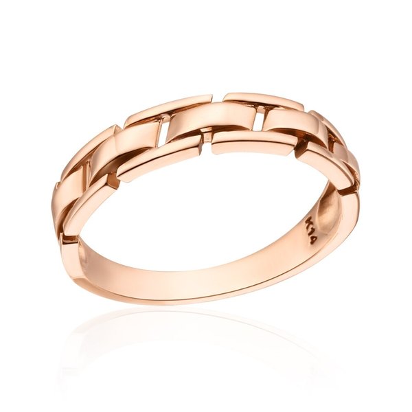 [비앤비골드] 18K 심플 사선 시계체인 반지 RCW12719