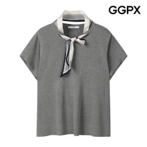 스카프넥 반팔 니트 (GQ4KP018F)