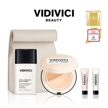 비디비치 [SSG단독] 스킨 일루미네이션 모찌 프라이머 30ml + 누드 퍼펙션 스킨 핏 쿠션 본품 15g 세트