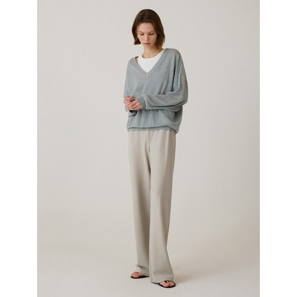 [단독]SITP5274 브이넥 가오리 컴포트 티셔츠_Melange gray