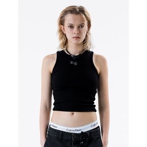 GLITTER RH LOGO RACERBACK TOP [BLACK]