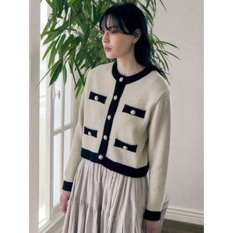 보카바카 Boucle Yarn Tweed Knit Cardigan VC2312JK009M