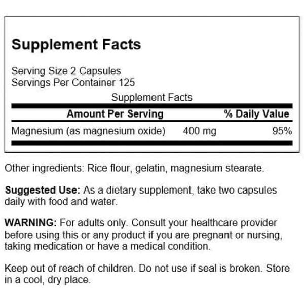 마그네슘 옥사이드 400mg 250캡슐 산화 마그네슘