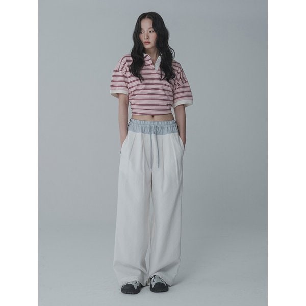 [리퍼브]TAPING WIDE TUCK PANTS_IVORY