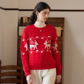 SR_Elk Crew Neck Red Knit Sweater