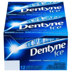 Dentyne 덴타인 아이스 페퍼민트 슈가프리 껌 12입 12팩(144입)