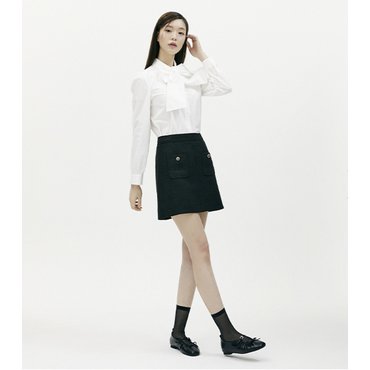 플라스틱아일랜드 [C]트위드 A라인 미니 스커트 (PR2WS362)
