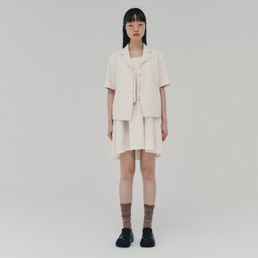 Linen-Like Vest Jacket_CREAM