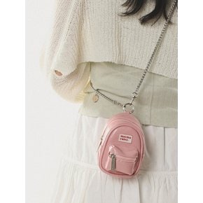 mama leather miniature chain cross bag _ Pink