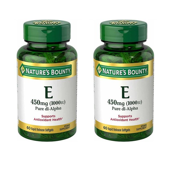 [해외직구]Nature`s Bounty Vitamin E Pure dl-Alpha 네이처스 바운티 비타민E 퓨어 dl-알파 1000IU 60소프트젤 2팩