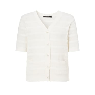질스튜어트뉴욕 25SS 아이보리 글리터장식 나일론혼방 반팔가디건 (JSSW5B240IV)