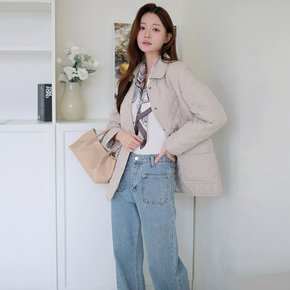[최초가 109,000원][르포엠]루나셀 다이아몬드 퀄팅 자켓+스카프